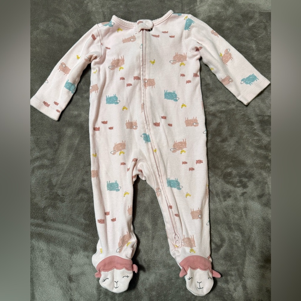 Cozy Pink Animal Print Kids Footie